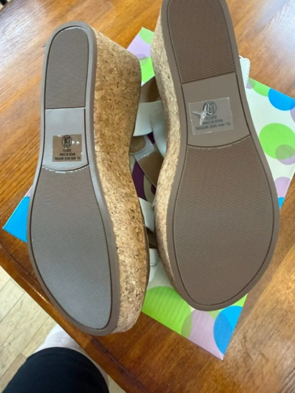 Women's Soda Sheet-S Off White Cork Wedge Platform Sandals Size 8.5 nwt